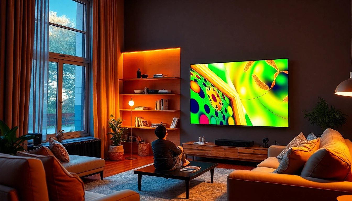 Experience immersive entertainment with abonnement iptv subscriptions in a cozy living room setting.