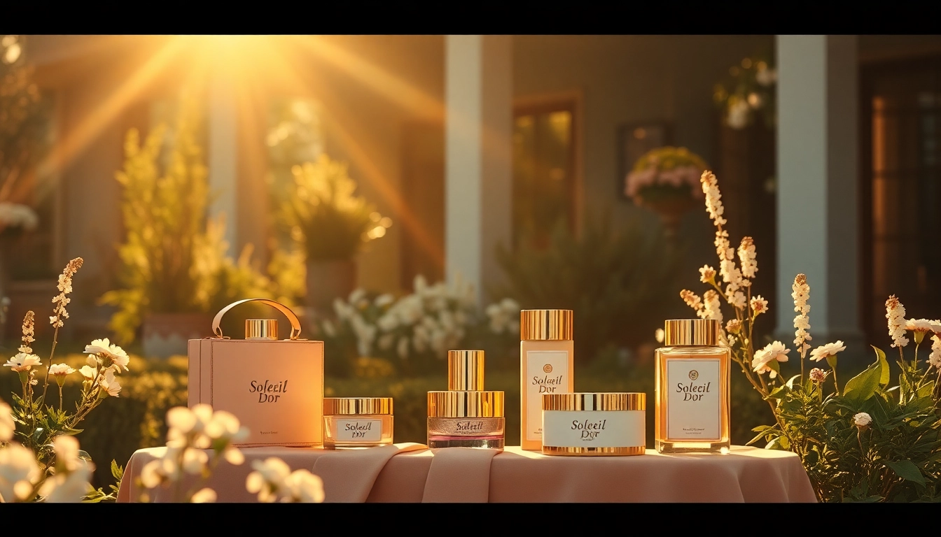 Soleil Dor luxury fashion showcased in a radiant garden setting, highlighting elegance and quality.