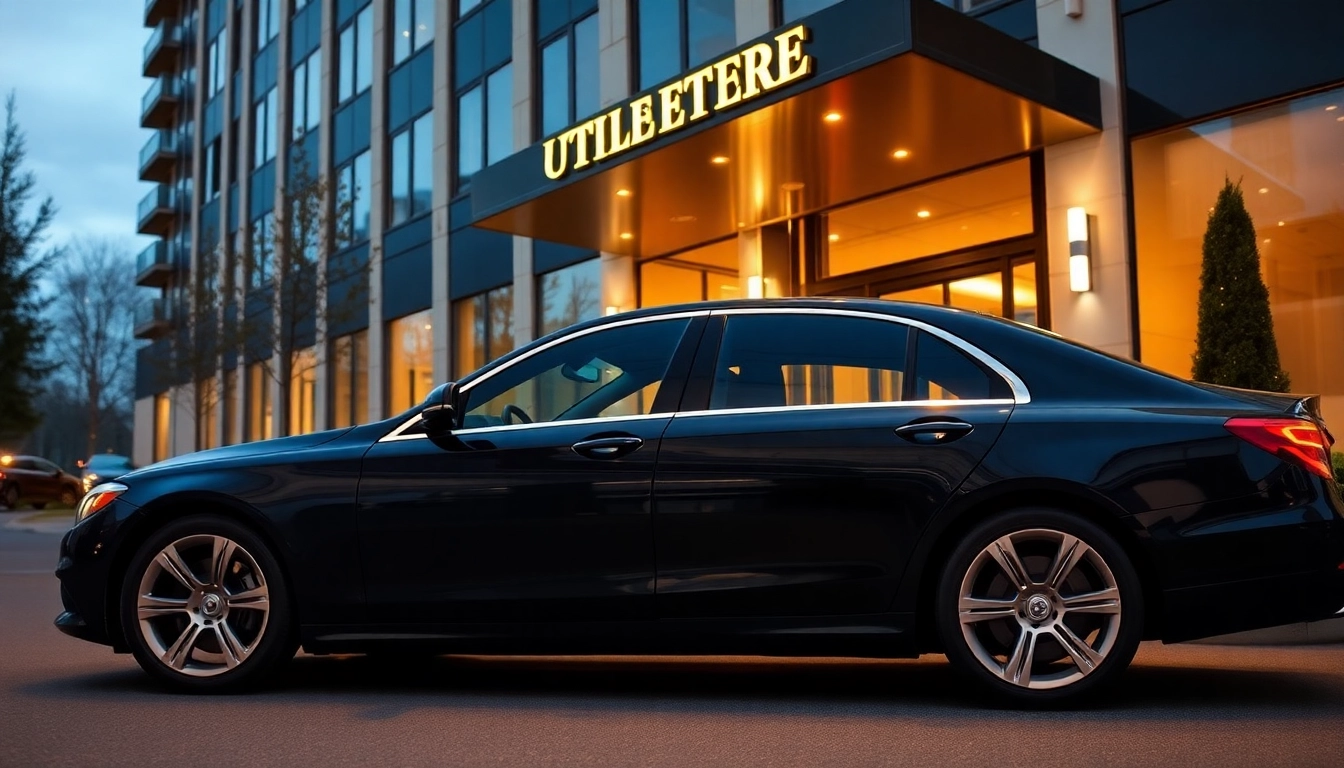 Book a cheap private car service Vancouver with a professional chauffeur outside a luxury hotel.