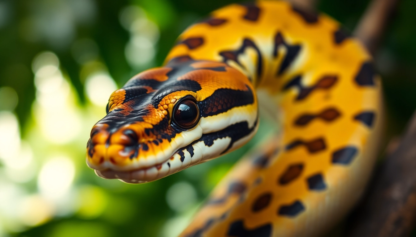 Capture the stunning Volta ball python for sale​, highlighting its vibrant colors and intricate patterns.