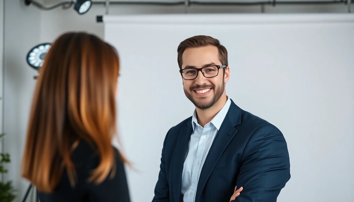 Capture engaging corporate headshots of professionals in formal attire against a soft backdrop.