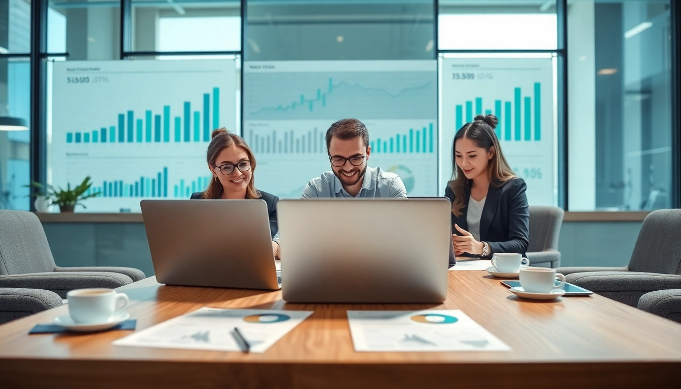 Enhance Axolt accounts receivable management through a collaborative team in a modern office.