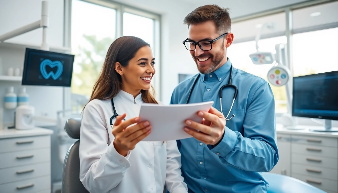 Consulting an orthodontist near me for personalized dental care in a modern office.