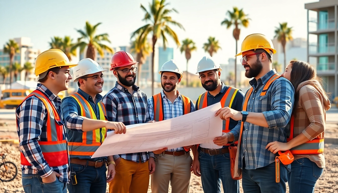 Southern California contractors association working collaboratively at a job site in sunny California.