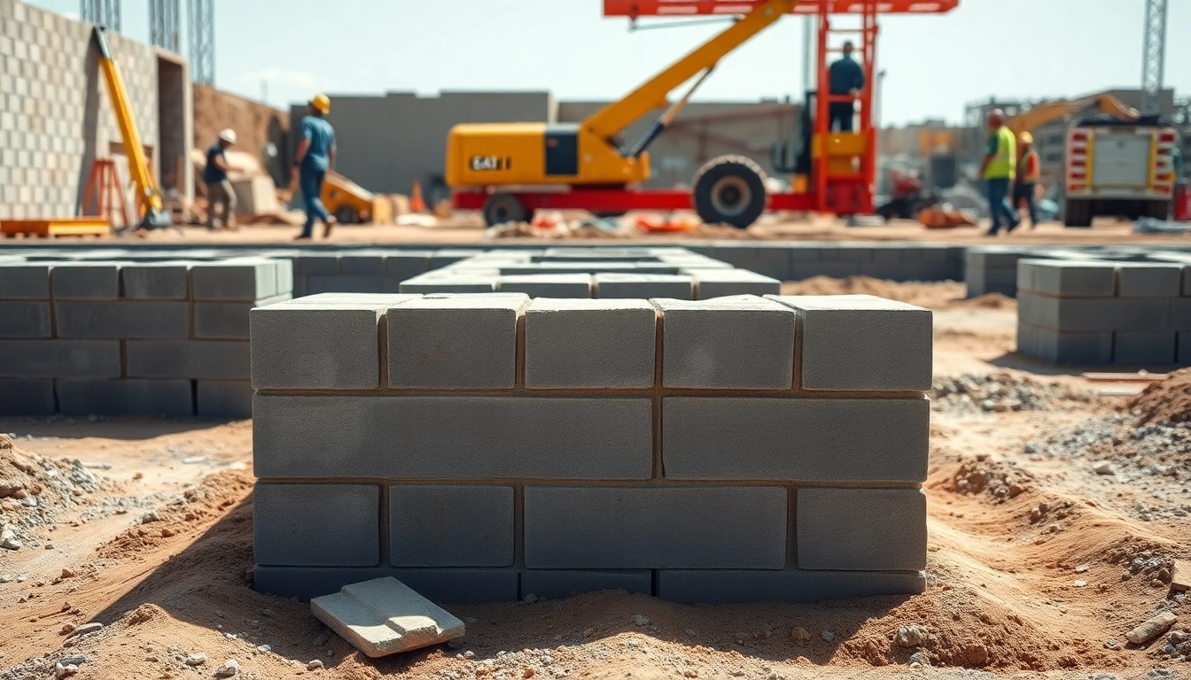 Building robust footing and block walls on a lively construction site.