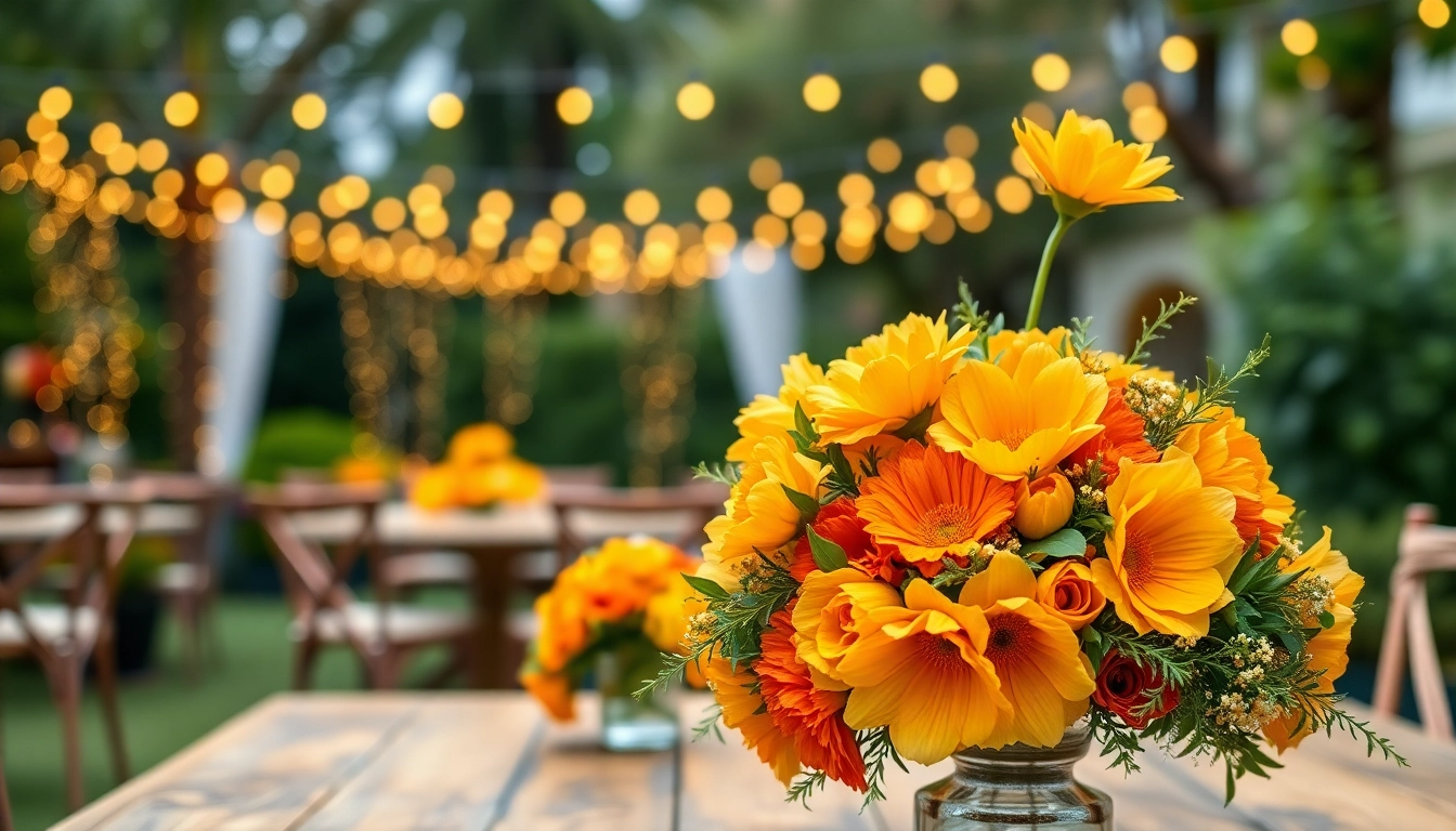 Orange County event flowers elegantly arranged, creating a vibrant floral centerpiece for celebrations.