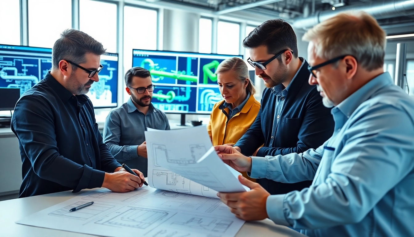 Piping stress analysis company collaborating on engineering projects in a professional setting.