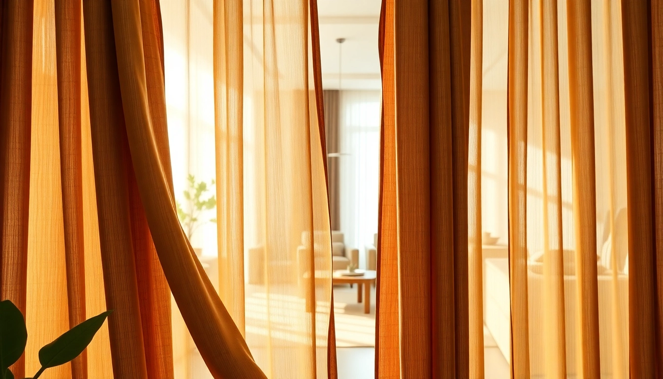 Curtains & drapes enhancing a bright living room with elegant texture and design.