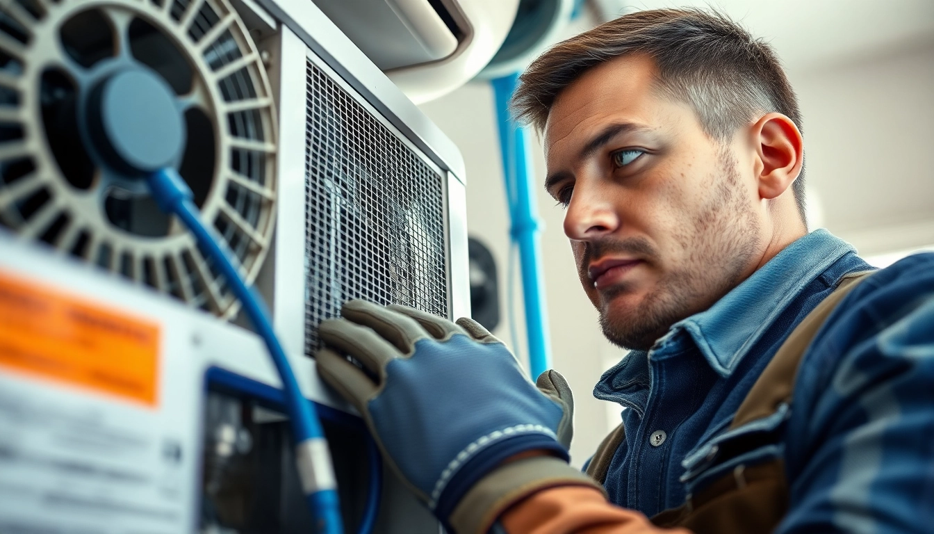 AC repair Glendale AZ service technician fixing an air conditioning unit with precision.