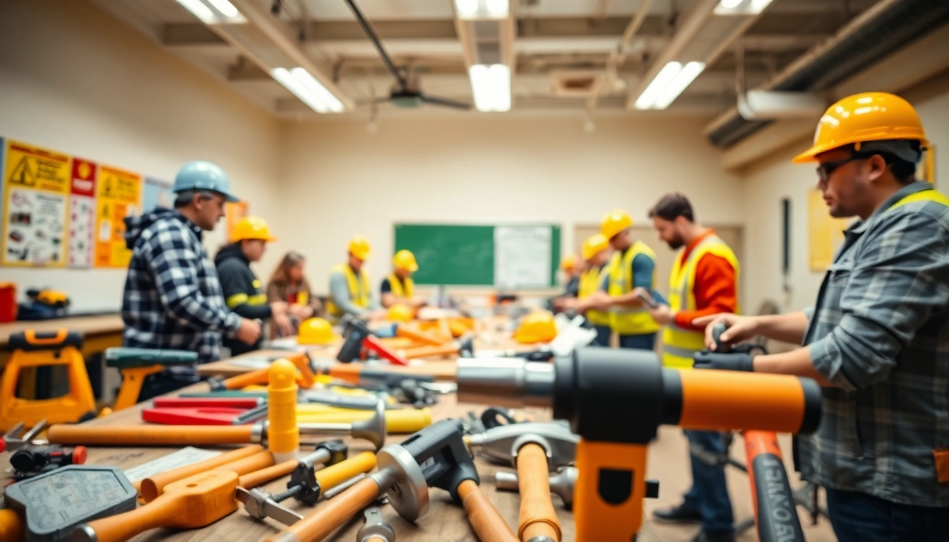Students learning practical skills at construction trade schools in Texas in a bright, engaging classroom environment.
