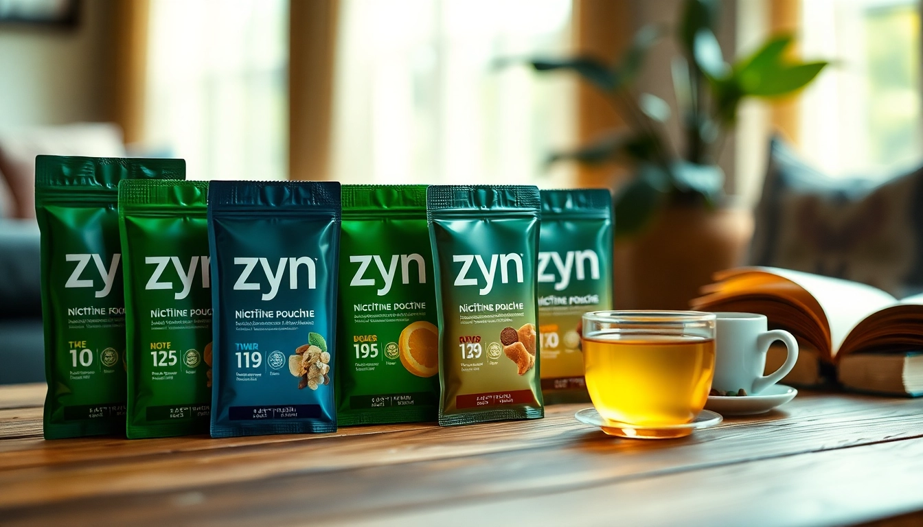 Vibrant zyn nicotine pouches showcasing various flavors and designs, inviting an engaging experience.