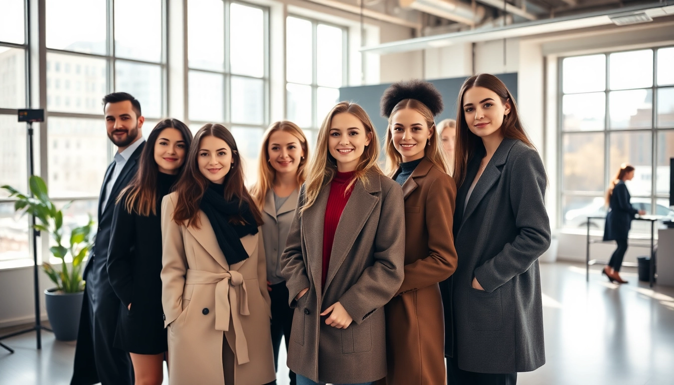 Modelagentur Zurich zeigt vielfältige Modelle in einem modernen Studio.