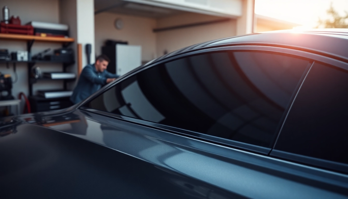 Enhance your vehicle's appeal with professional car tinting services in a sleek garage.