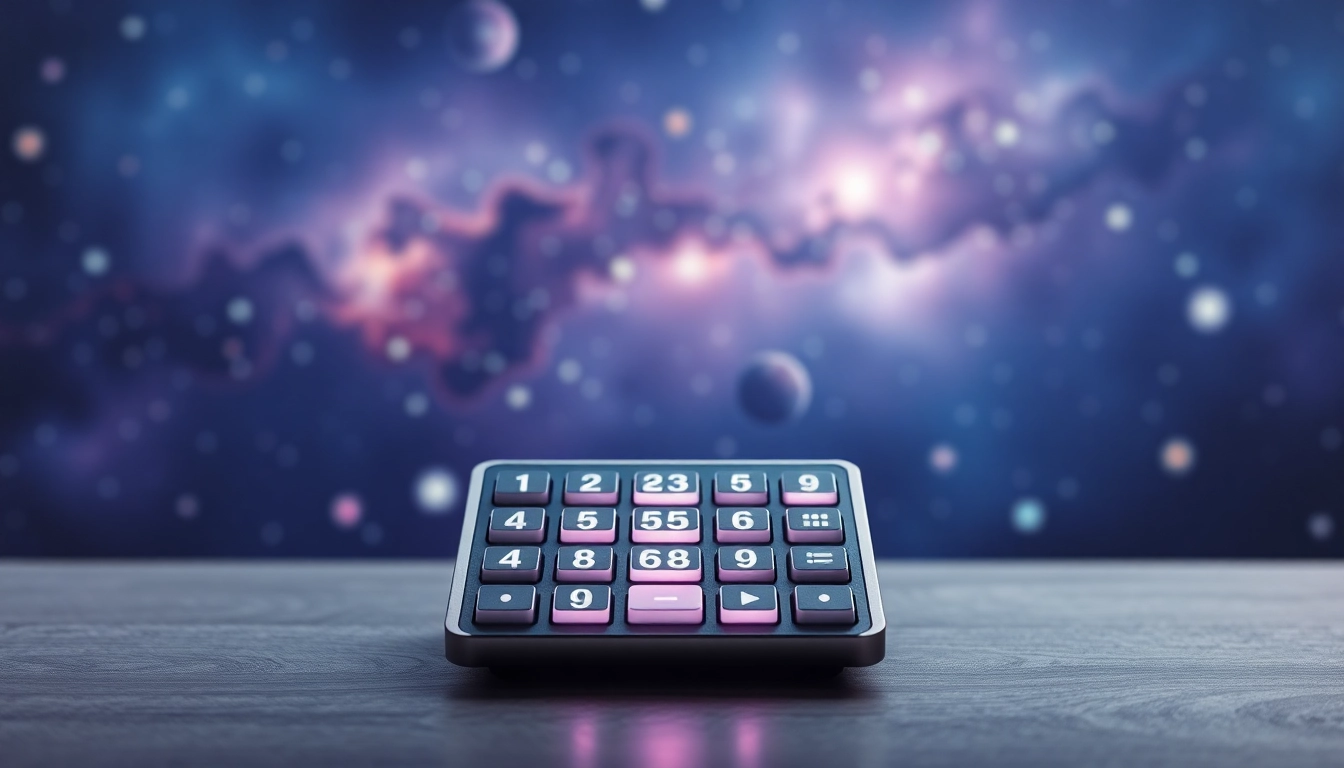 An interactive numerology calculator showcasing celestial elements and inviting design.