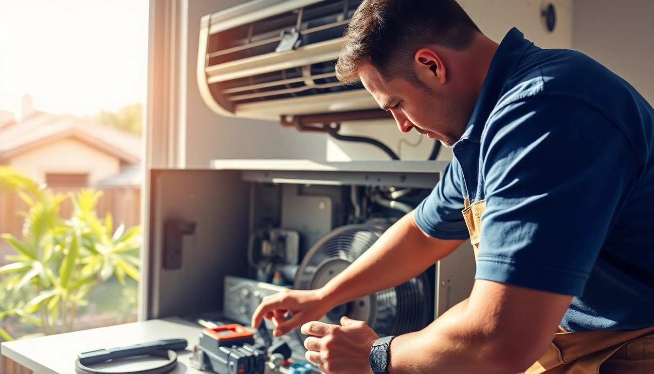 Technician conducting AC repair in Glendale, AZ, showcasing expertise and professionalism.