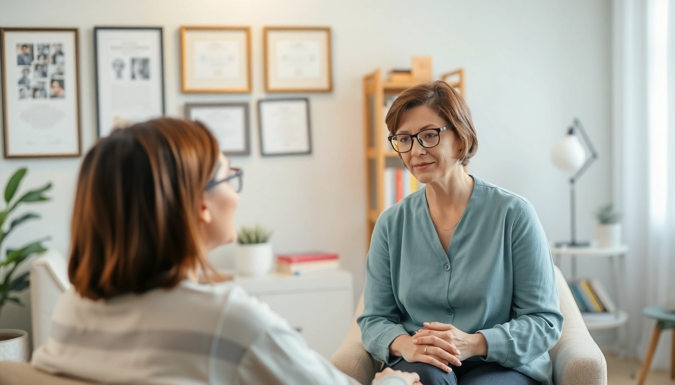 Therapist illustrating attachment theory practices in a professional setting.