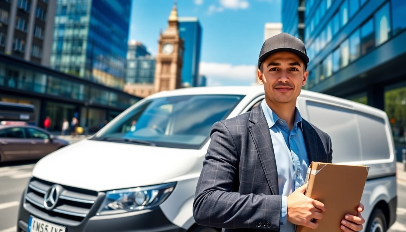 Delivering a same day courier service in London with a professional courier in action.