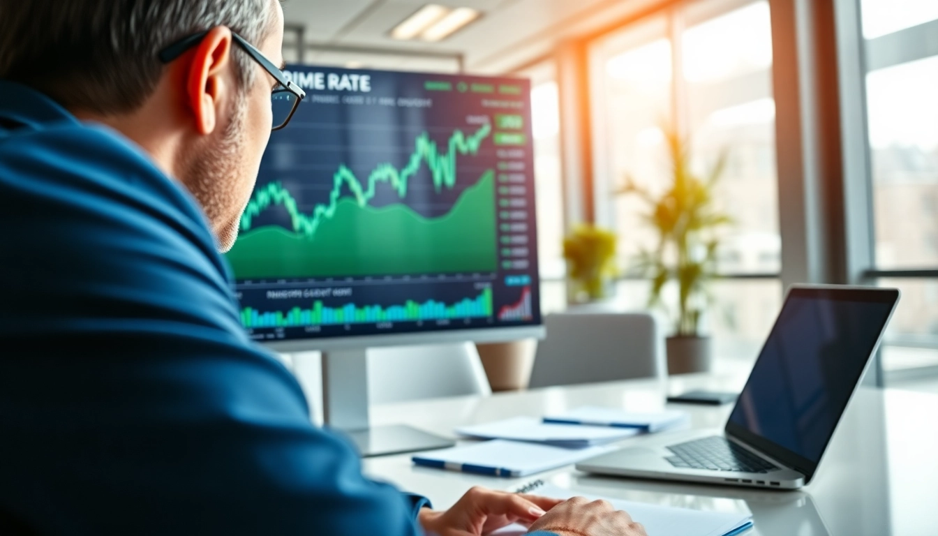 Understand what is the prime rate today through a financial analyst analyzing data in a modern office.