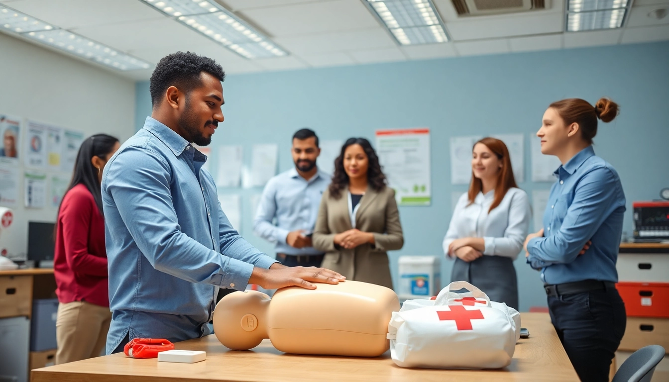 Employers engaging in workplace first aid training for a safer working environment.