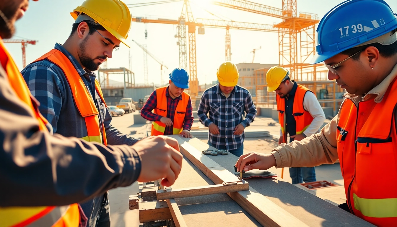 Construction collaboration representing southern california contractors association with dynamic teamwork at job site.