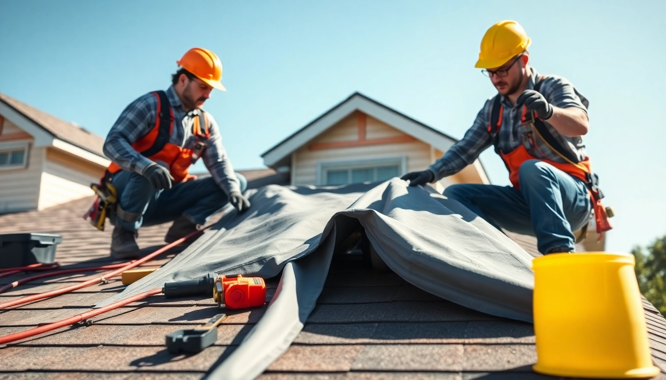 Emergency roof repair Texas team swiftly addressing damage caused by storms.