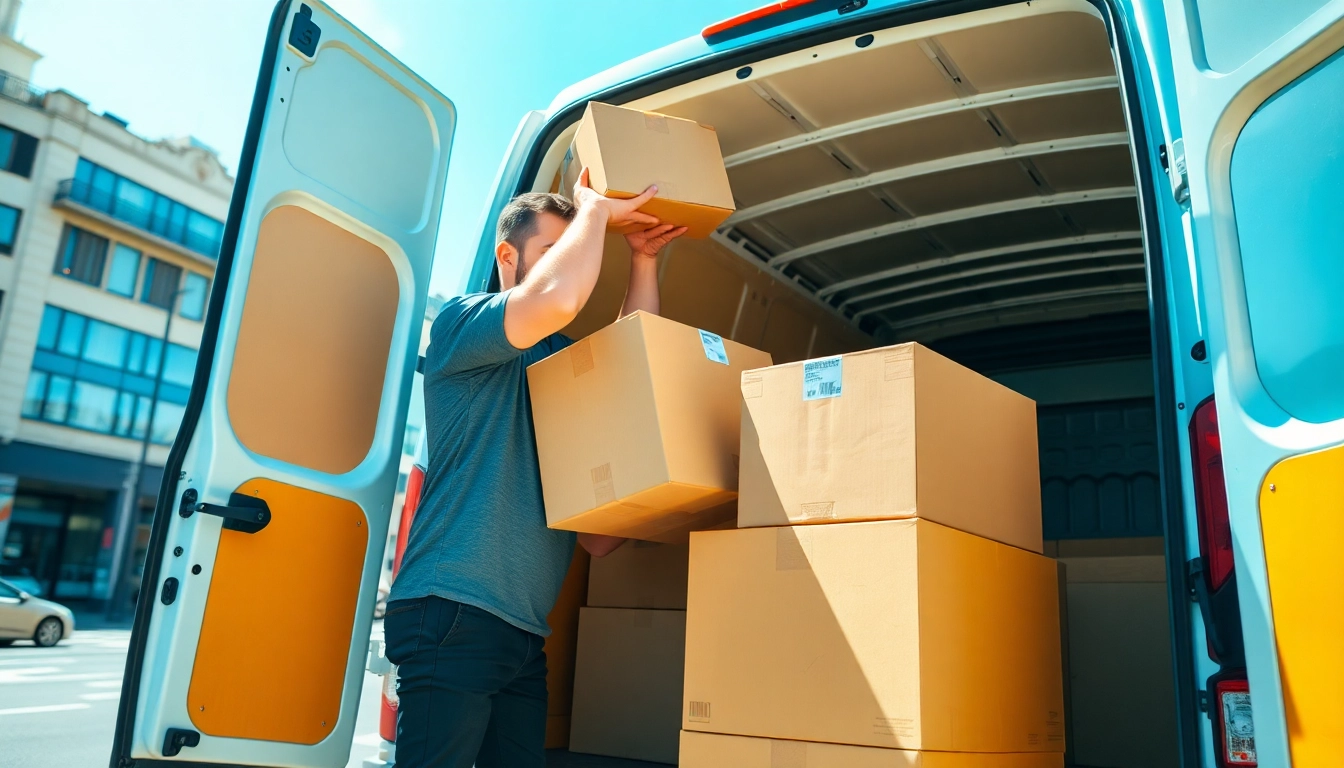 Man and van moving service in action, showcasing professionalism and efficiency during a move.
