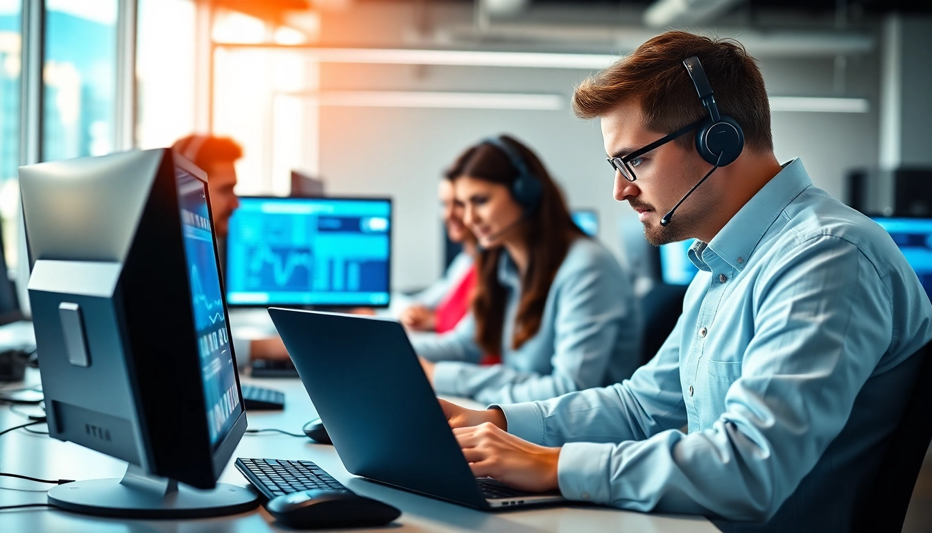 Enhance your edmonton IT support with a professional team in action, showcasing collaboration and modern technology.