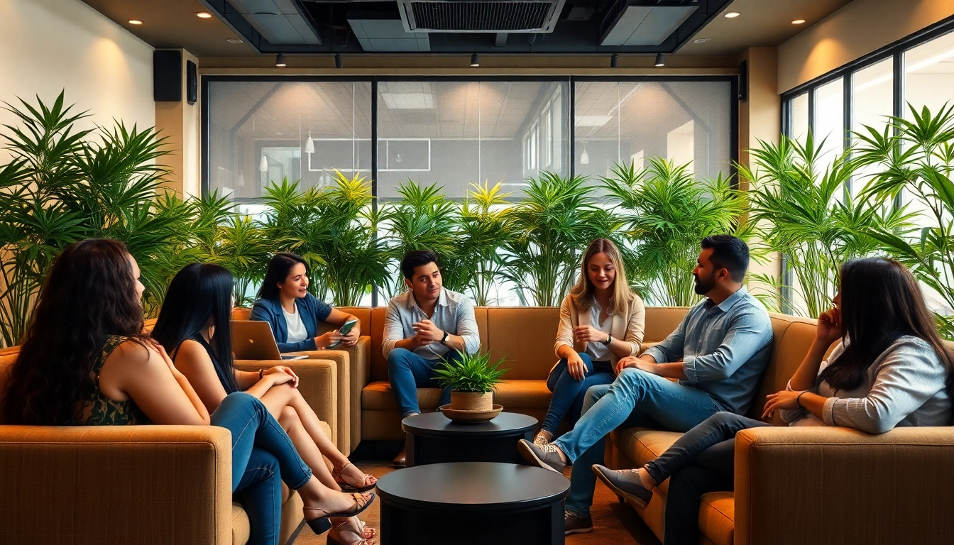 Engaging community at https://cannabis-clubs-near.me showcasing a vibrant cannabis lounge atmosphere.