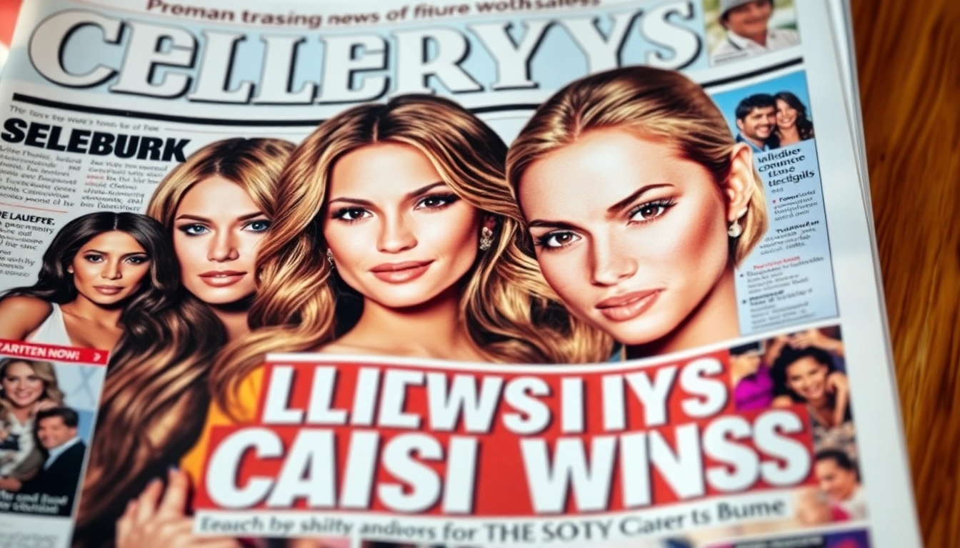 Engaging celebrity newspaper cover revealing the latest gossip and news.