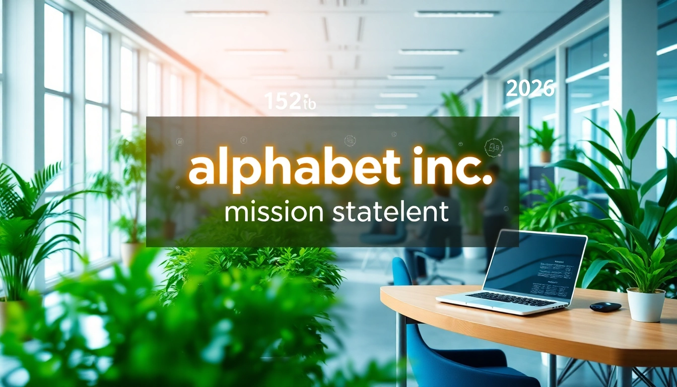 Highlighting the alphabet inc mission statement in a modern corporate environment.