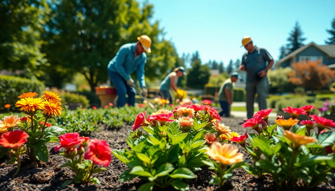 Quality work by a landscaping contractor Coquitlam enhancing a vibrant garden with blooming flowers.