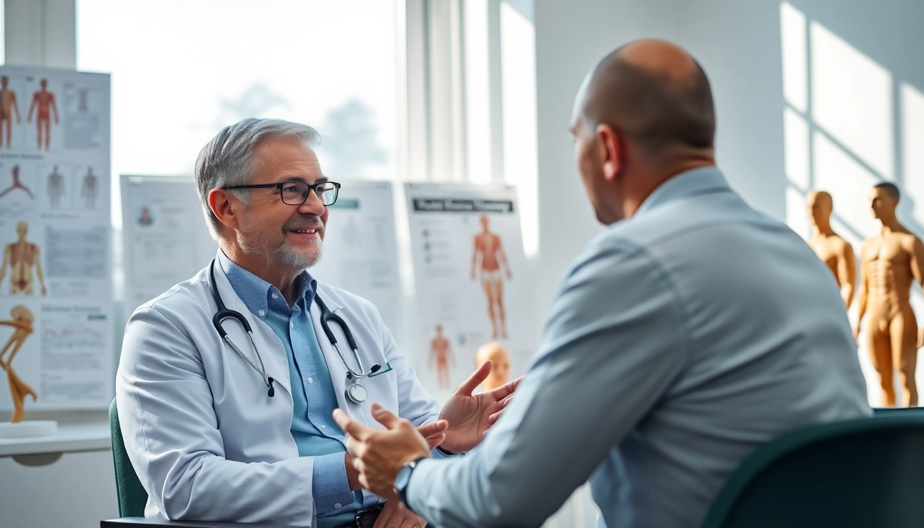 Engaging consultation on Testosterone Replacement Therapy between a doctor and patient.