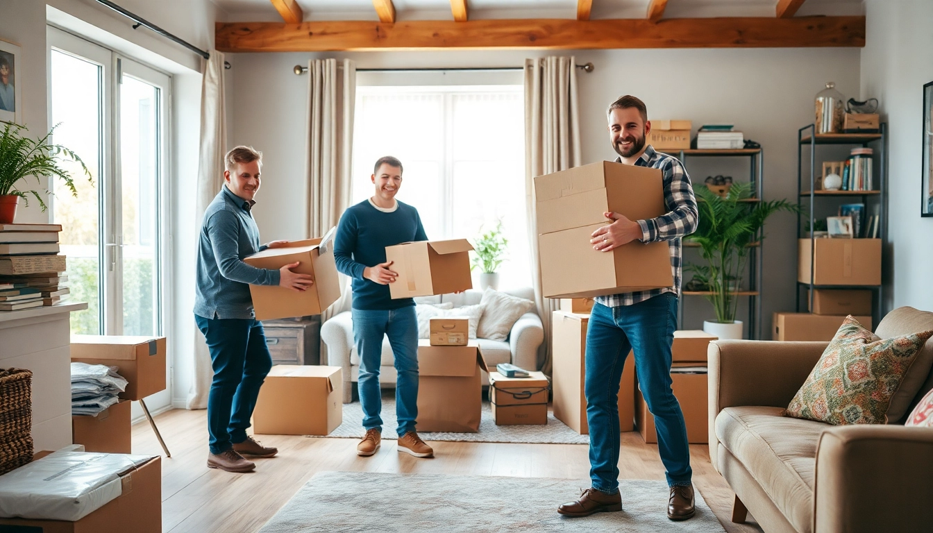 House Clearances Sheffield team efficiently organizing a cluttered home space.