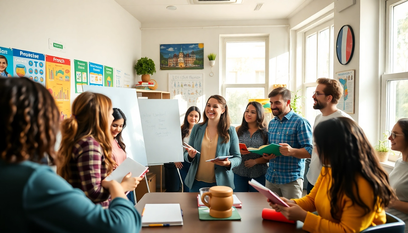 Apprenez le français avec enthousiasme dans une classe colorée et dynamique.