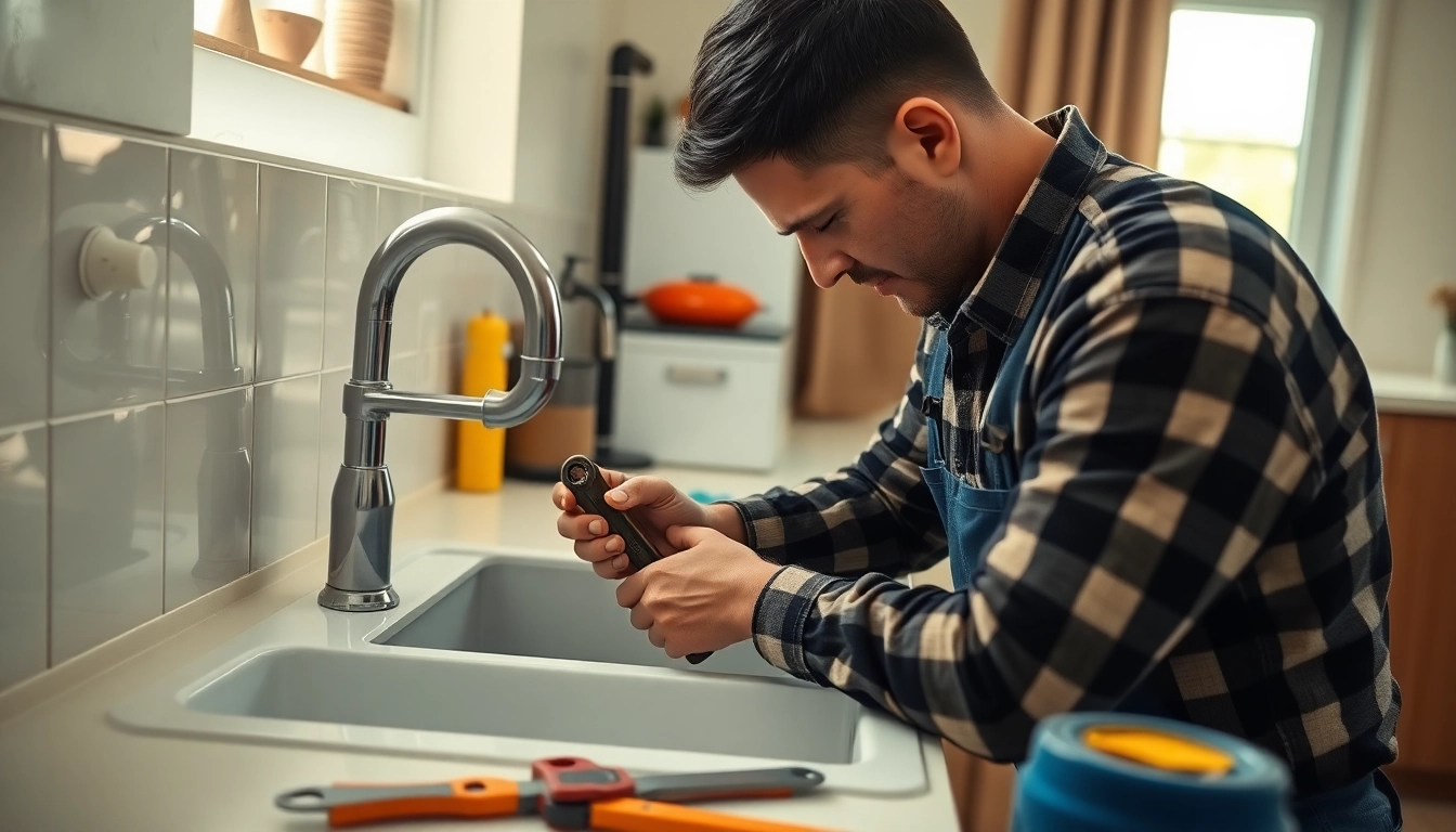 Expertly demonstrating plumber services Maricopa in a modern kitchen, focusing on plumbing repair.