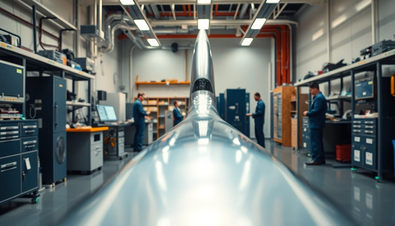 Engineers and a futuristic rocket at the revenue rocket lab, showcasing innovation and teamwork in action.