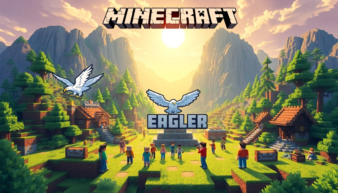 Join thrilling adventures on Eagler servers featuring vibrant Minecraft landscapes and interactive game elements.