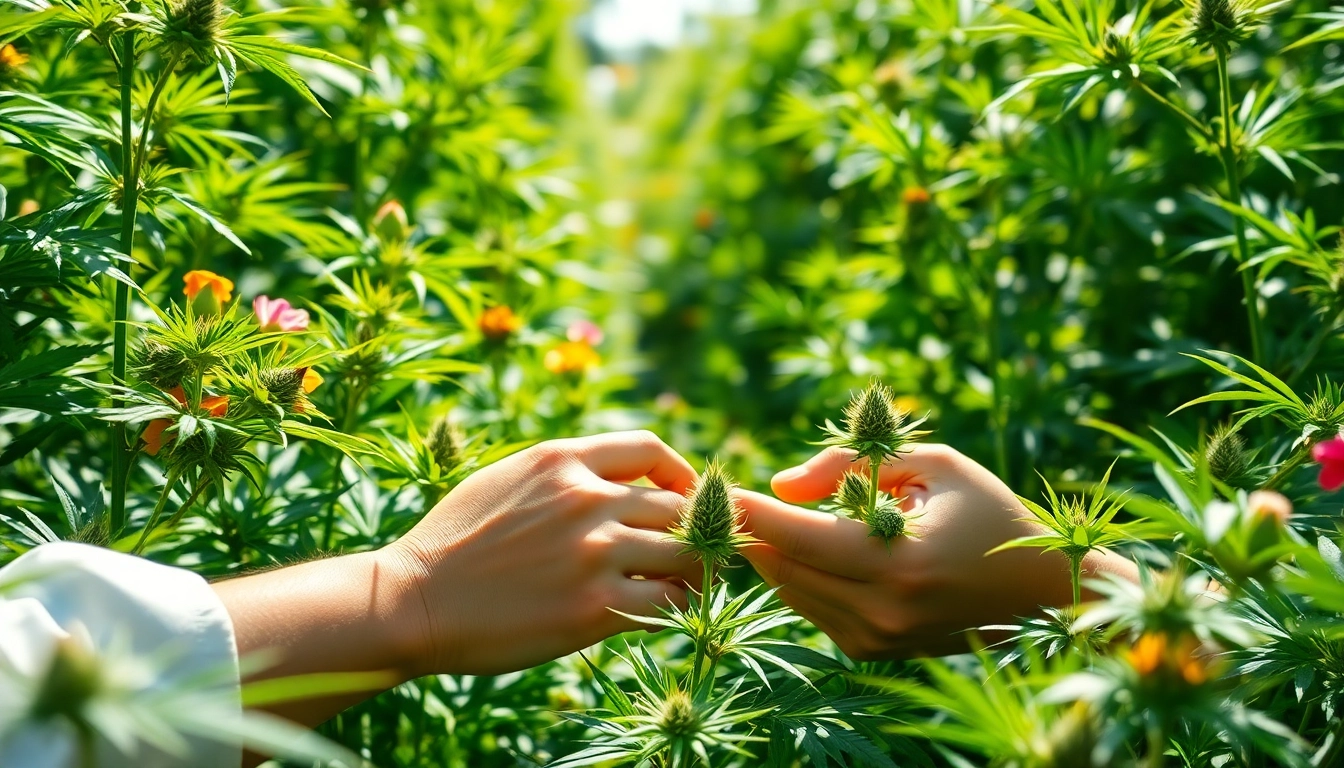 Explore the benefits of cbd organics through vibrant hemp plants in an organic farm.