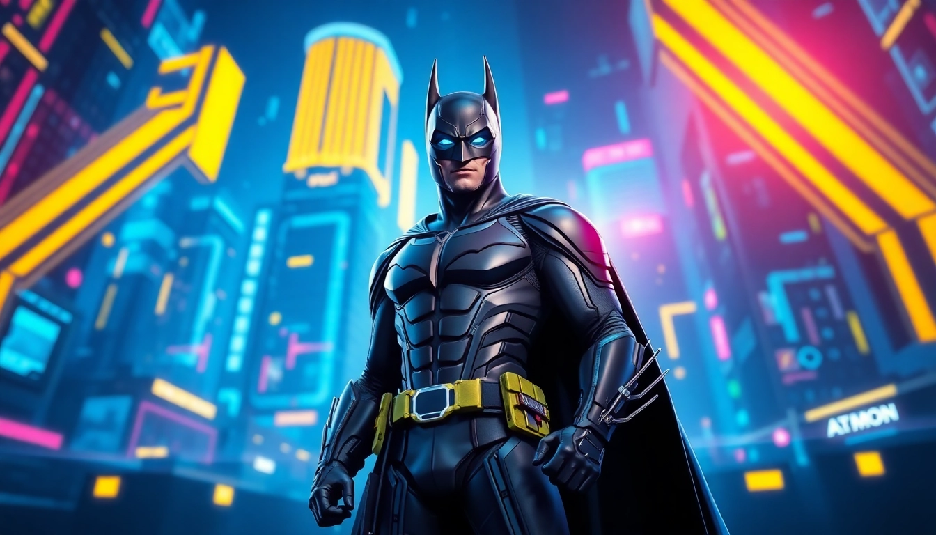 Mendaftarkan akun daftar batman138 dengan karakter Batman di latar belakang kota neon yang berkilauan.