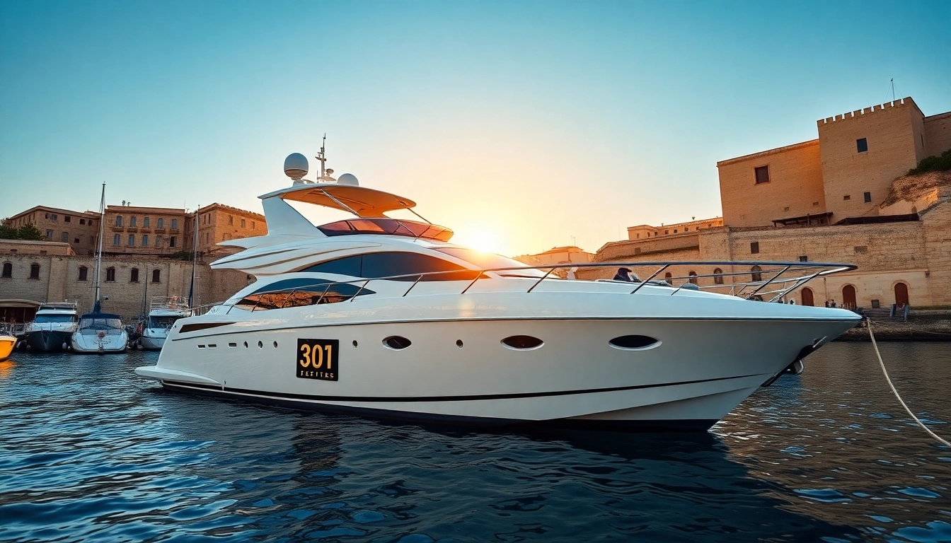 Chartering a beautiful yacht for boat hire malta in a stunning Maltese harbor.