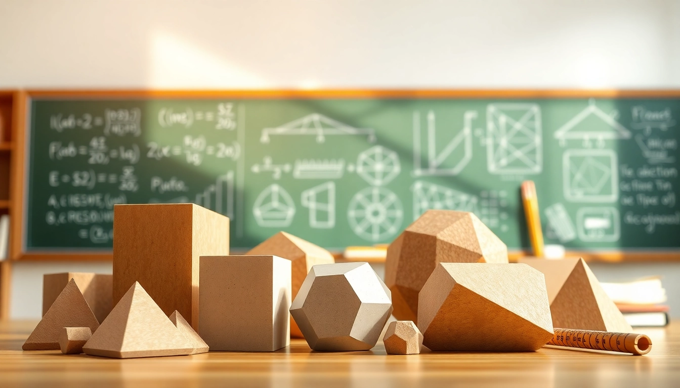 Analyze x-section geometric shapes in a dynamic educational setting filled with diagrams and models.