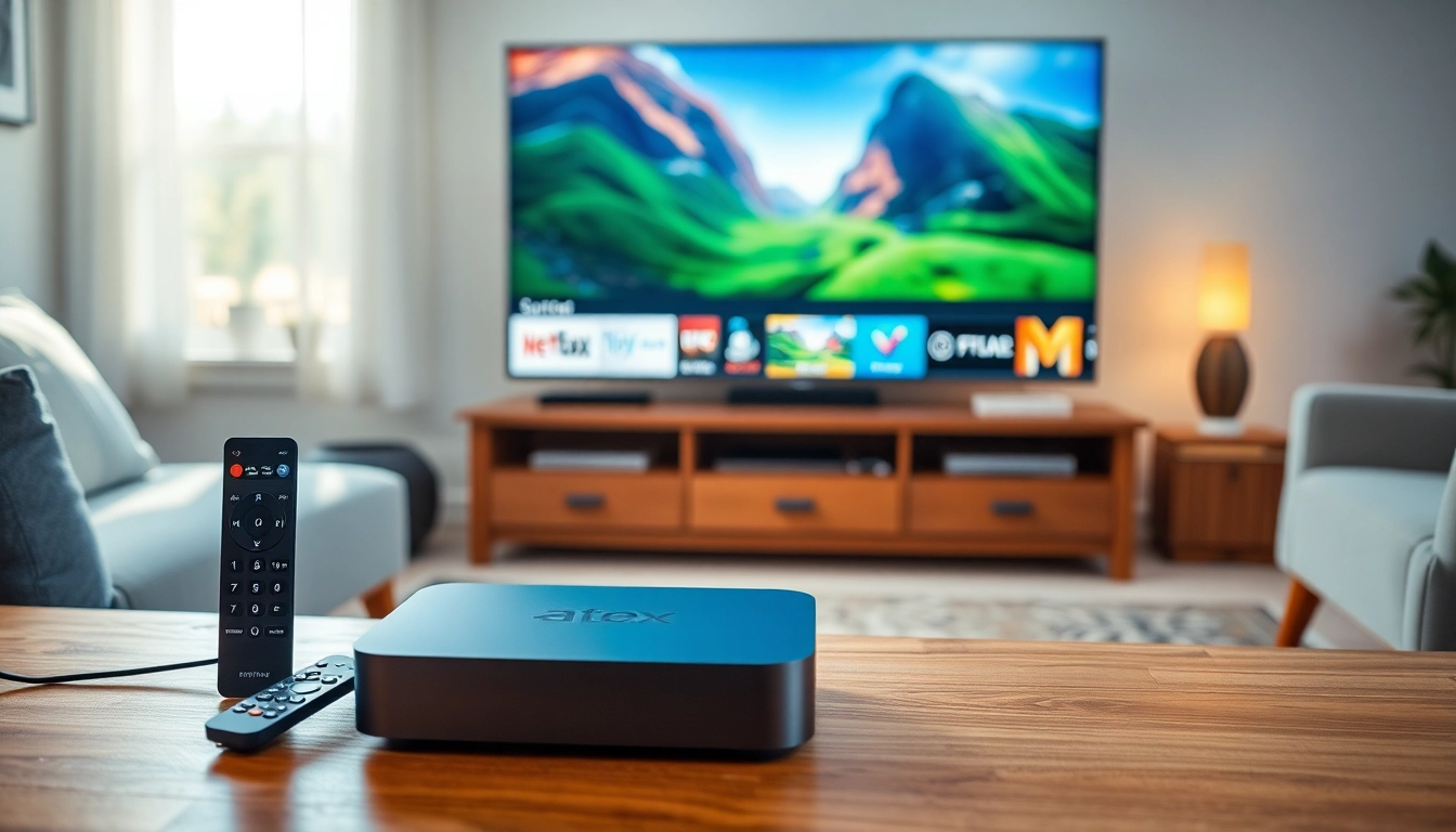View a superbox streaming device in a modern living room, enhancing your entertainment experience.