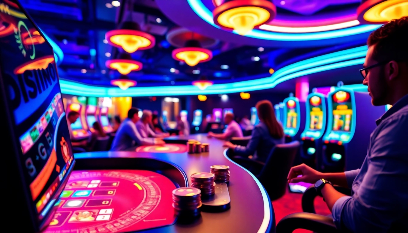 Experience the excitement of a Trusted Online Casino Malaysia 2025 with vibrant gaming scenes.