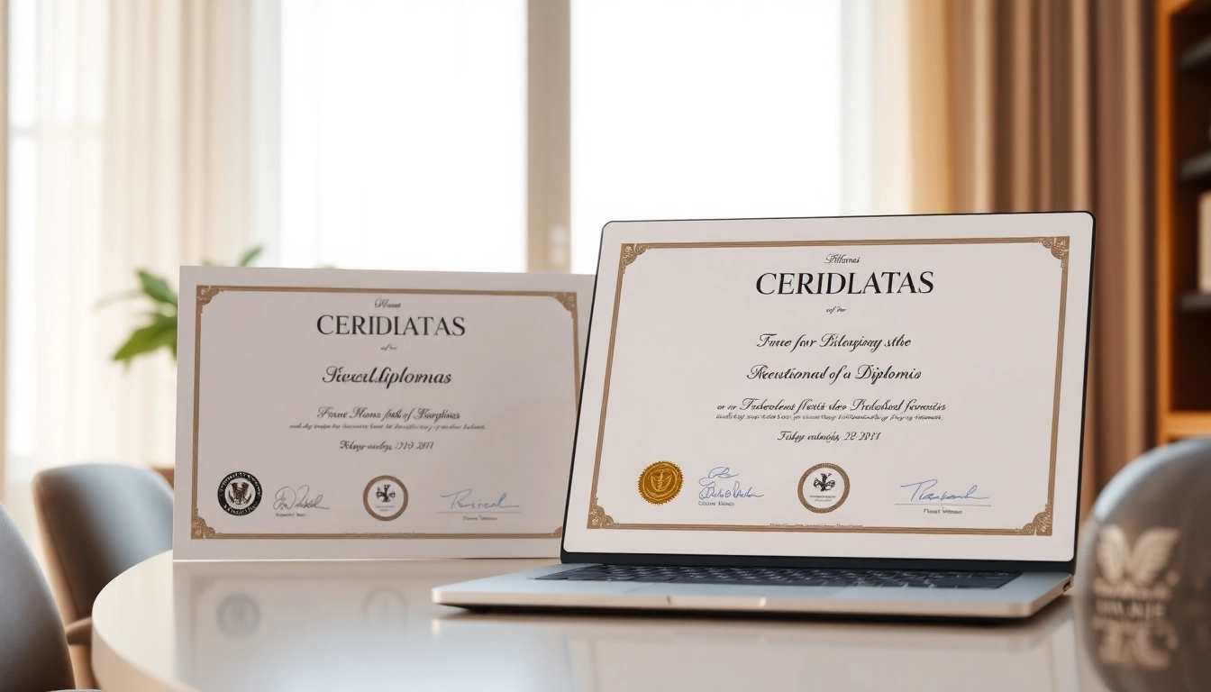 View diplomas showcasing the option to buy a fake diploma with realistic details.