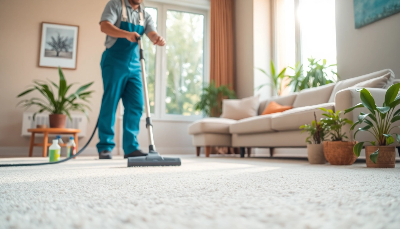 Efficient carpet washing service transforming a living room's ambiance with professional cleaning.