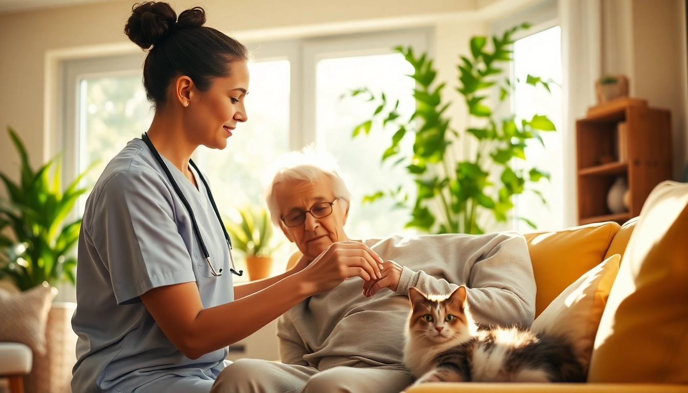 Engaging in home care austin tx with a caregiver providing support to a senior in a warm setting.