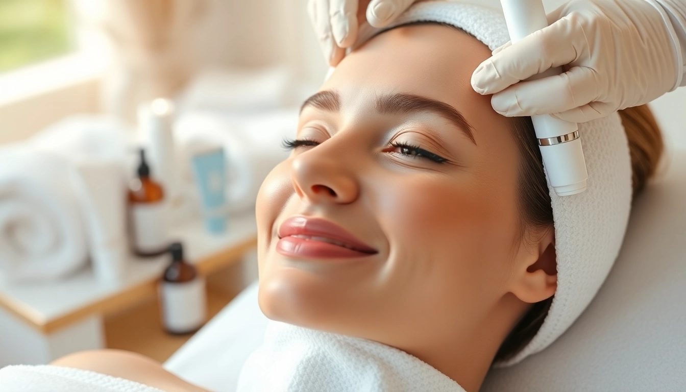 Experience radiant skin transformation after a hydrafacial treatment in a serene spa setting.