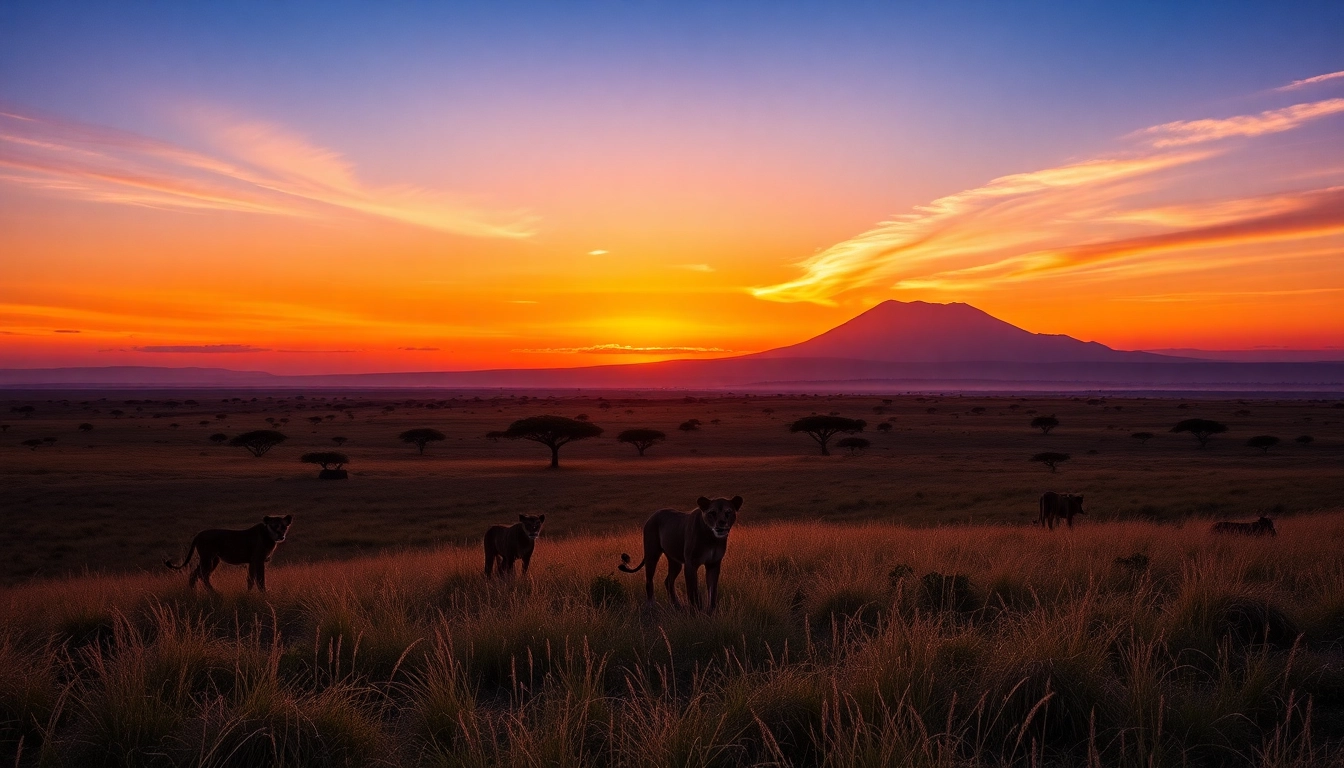 Witness breathtaking wildlife during a Tanzania safari with majestic lions at sunset.