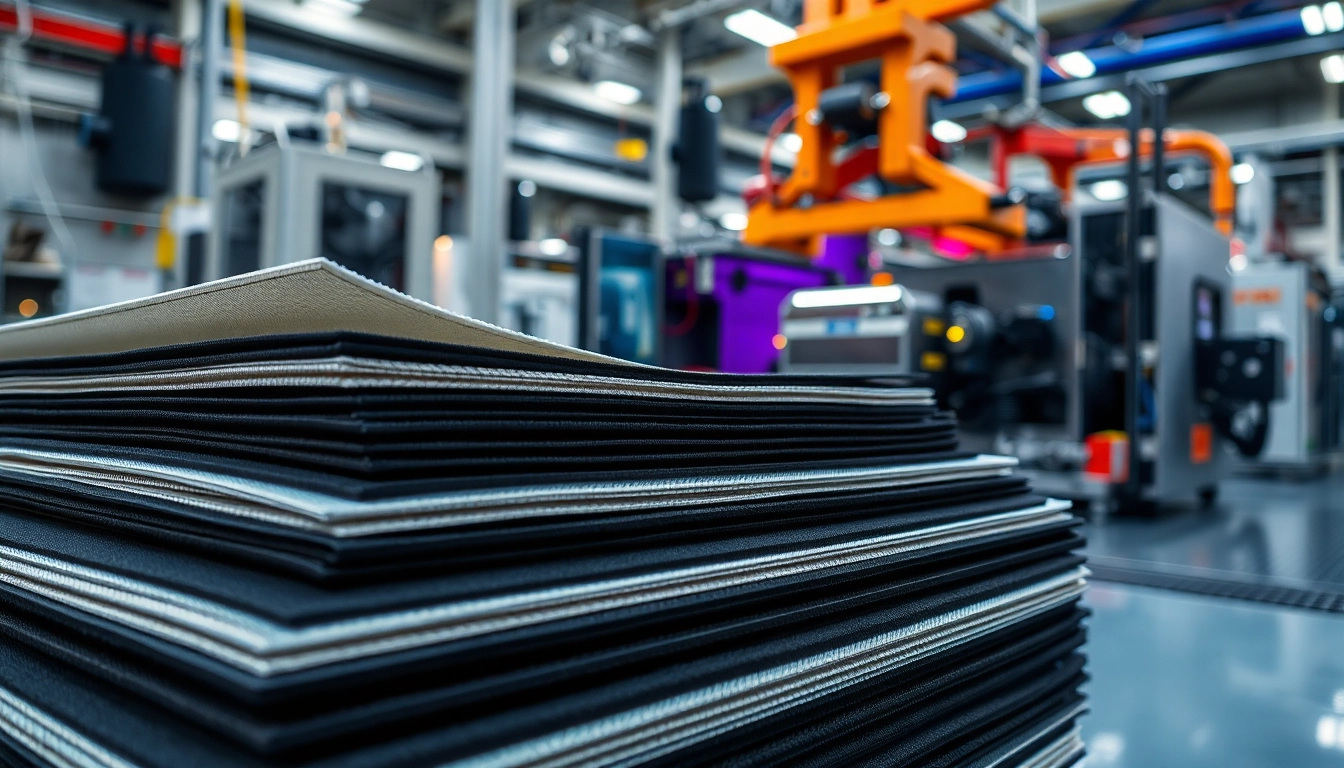 Reveal epoxy prepregs arranged in a neat and precise manner among advanced manufacturing equipment.