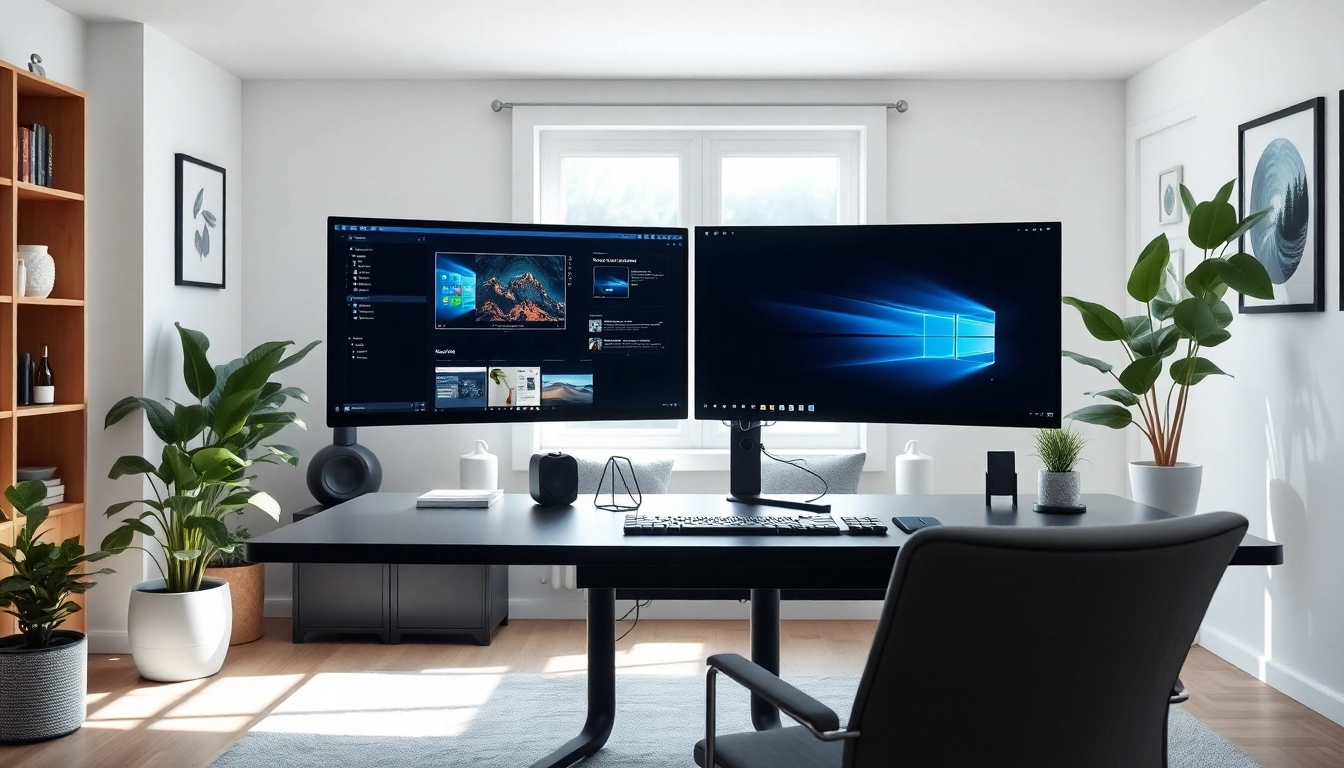 Engaging virtual desktop environment showcasing a modern workstation setup.